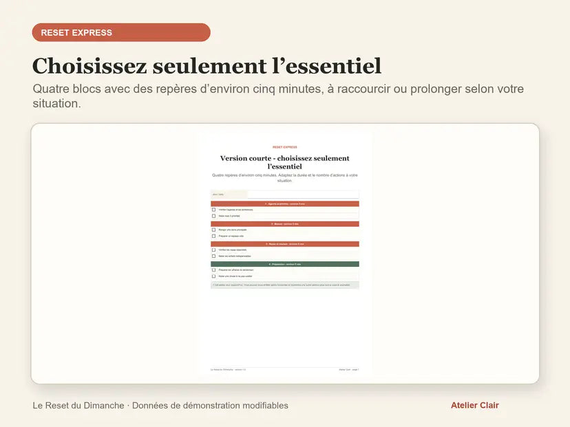 Le Reset du Dimanche