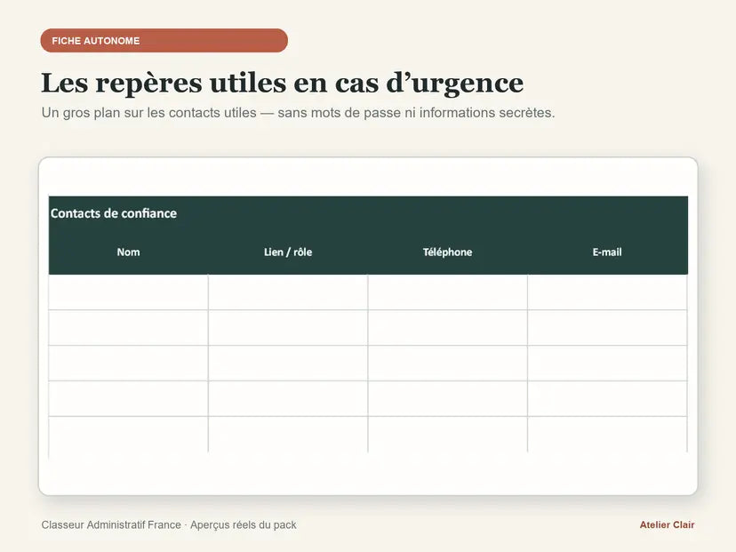 Classeur Administratif France