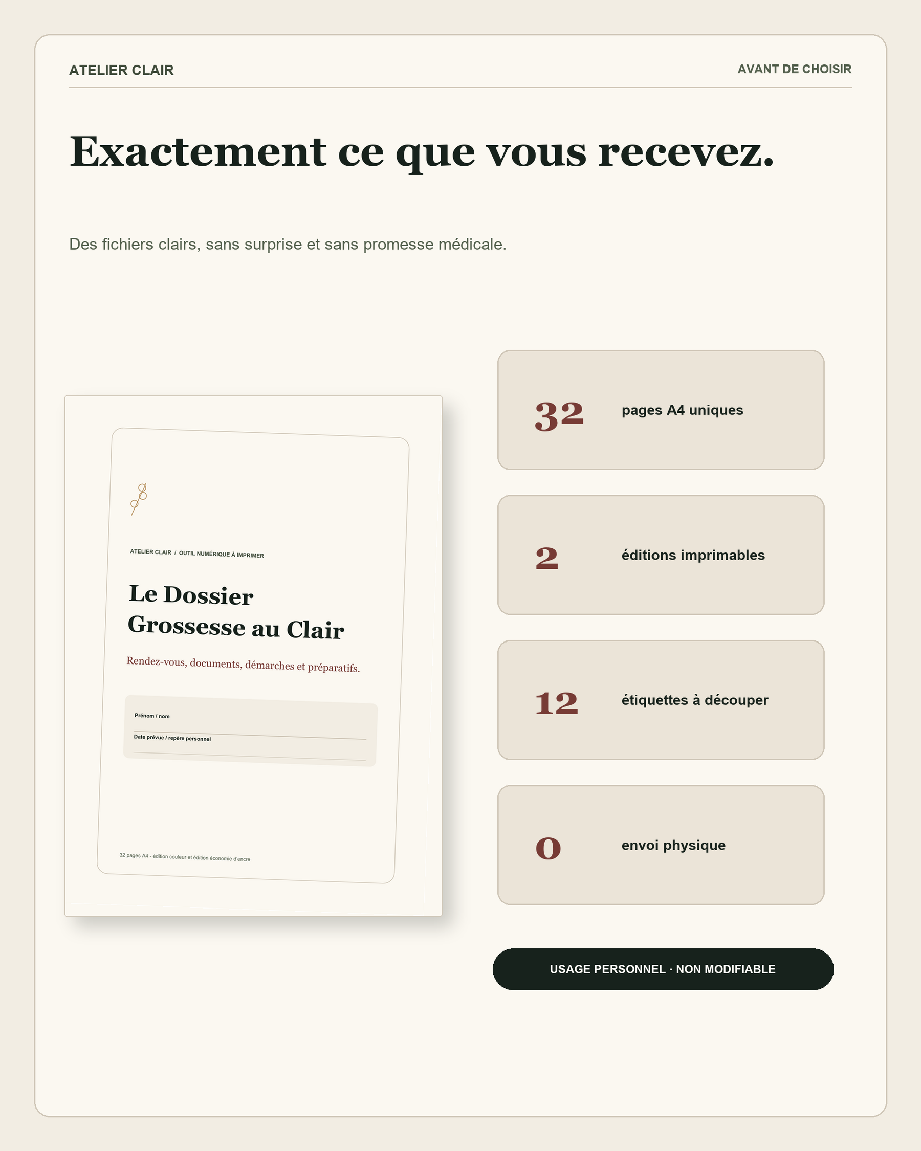 Le Dossier Grossesse au Clair